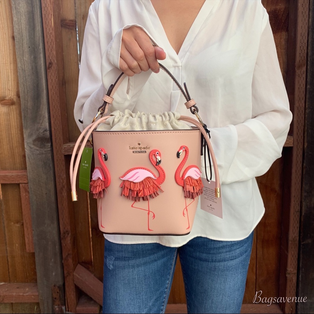 Kate spade bucket bag flamingo by the pool vellum - Picture 1 of 8